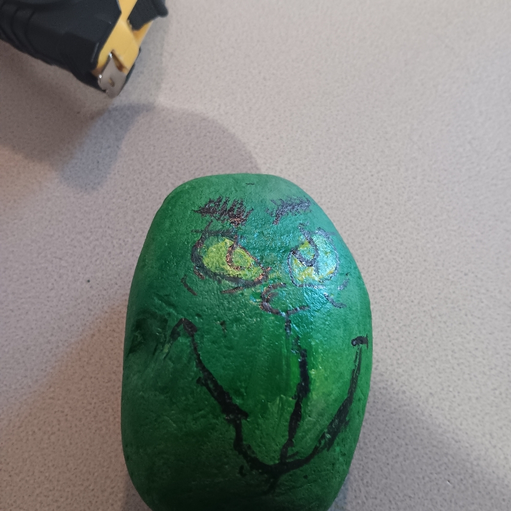 Hand Painted Grinch Rock